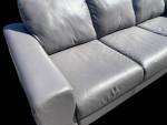 Genuine Leather Gray 3 Seater Sofa: FREE DELIVERY ๐๏ธ