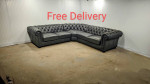 Walter E Smithe Carlton Chesterfield Leather Sofa Couch