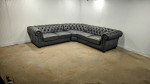 Walter E Smithe Carlton Chesterfield Leather Sofa Couch