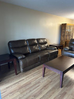 Real leather Sofa/ Love seat 3 tables!!