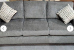 New Fabric Sofa With Pillow, Ink Grey