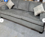 New Fabric Sofa With Pillow, Ink Grey