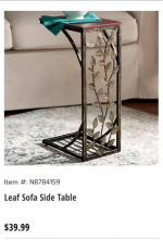 Side sofa, dinner tray table with leaf design
