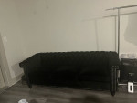 Button Tufted Sofa Couch Black