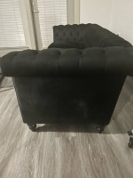 Button Tufted Sofa Couch Black