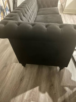 Button Tufted Sofa Couch Black