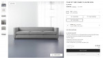 CB2 CLUB 101" GREY FABRIC 3-SEATER SOFA