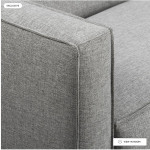 CB2 CLUB 101" GREY FABRIC 3-SEATER SOFA