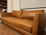 west elm vail Leather Sofa with Wooden Legs