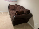 Brown leather sleeper sofa bed (Queen)