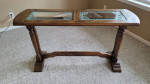 Etched glass topped sofa table