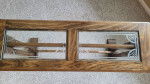 Etched glass topped sofa table
