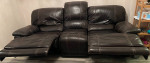 Selling a black leather reclining sofa (slightly used))