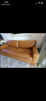 Crate and Barrel Leather sofa