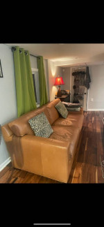 Crate and Barrel Leather sofa