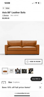 Crate and Barrel Leather sofa