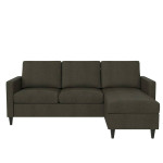 Gray Linen Reversible Sectional Sofa
