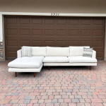 Sofa Company White Boucle Sectional Sofa (Free Delivery)