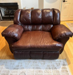 Grand Leather Accent Chair/Sofa With Recline
