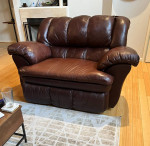 Grand Leather Accent Chair/Sofa With Recline