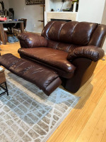 Grand Leather Accent Chair/Sofa With Recline