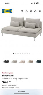 White Ikea Soderhamn Sofa
