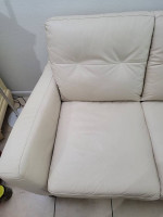 Valentino Cream 100% Italian Leather Sofa