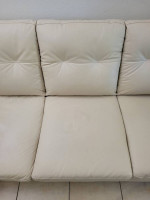 Valentino Cream 100% Italian Leather Sofa