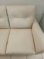Valentino Cream 100% Italian Leather Sofa
