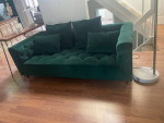 Interior define green velvet sofa