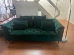 Interior define green velvet sofa
