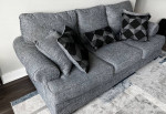 Sofa- Five Pillows- Reese Gray / Black - Three Seater