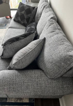 Sofa- Five Pillows- Reese Gray / Black - Three Seater