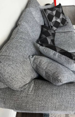 Sofa- Five Pillows- Reese Gray / Black - Three Seater