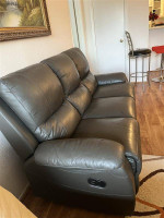 Manual Leather Reciling Sofa