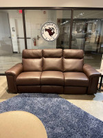"LIKE NEW!" - MUST-SEE! - 100% Brown Leather Reclining Sofa and Chair