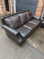 Leather sofa and loveseat