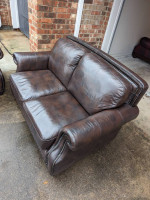 Leather sofa and loveseat