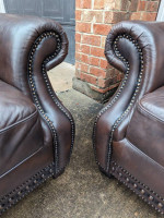 Leather sofa and loveseat