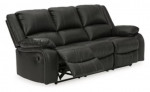 Calderwell super soft Black faux leather Reclining Sofa