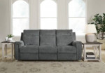 Calderwell super soft Black faux leather Reclining Sofa
