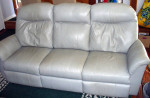 LEATHER COUCH SOFA POWER RECLINING OBO