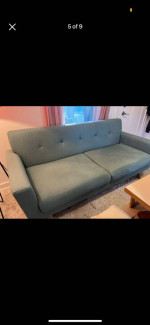 Midcentury Modern Laguna Teal Sofa & Armchair Set (Joybird Style)
