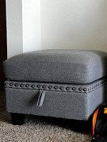 L-shaped modular sofa with ottoman