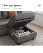 L-shaped modular sofa with ottoman