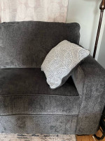 Grey NFM Sofa w/ Decorative Pillows