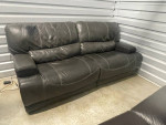 Gray McCaskill Power Leather Reclining Sofa - FREE Delivery Available