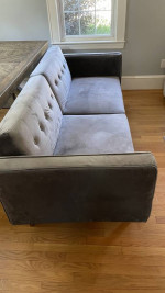 Twin 85'' Wide Velvet Cushion Back Convertible Sofa