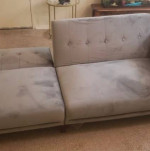 Twin 85'' Wide Velvet Cushion Back Convertible Sofa