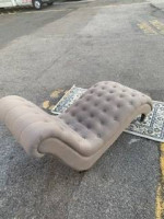 SOFA/ KAUCH FRENCH STYLE, GREY COLOR TUFTED, NEW IN PLASTIC